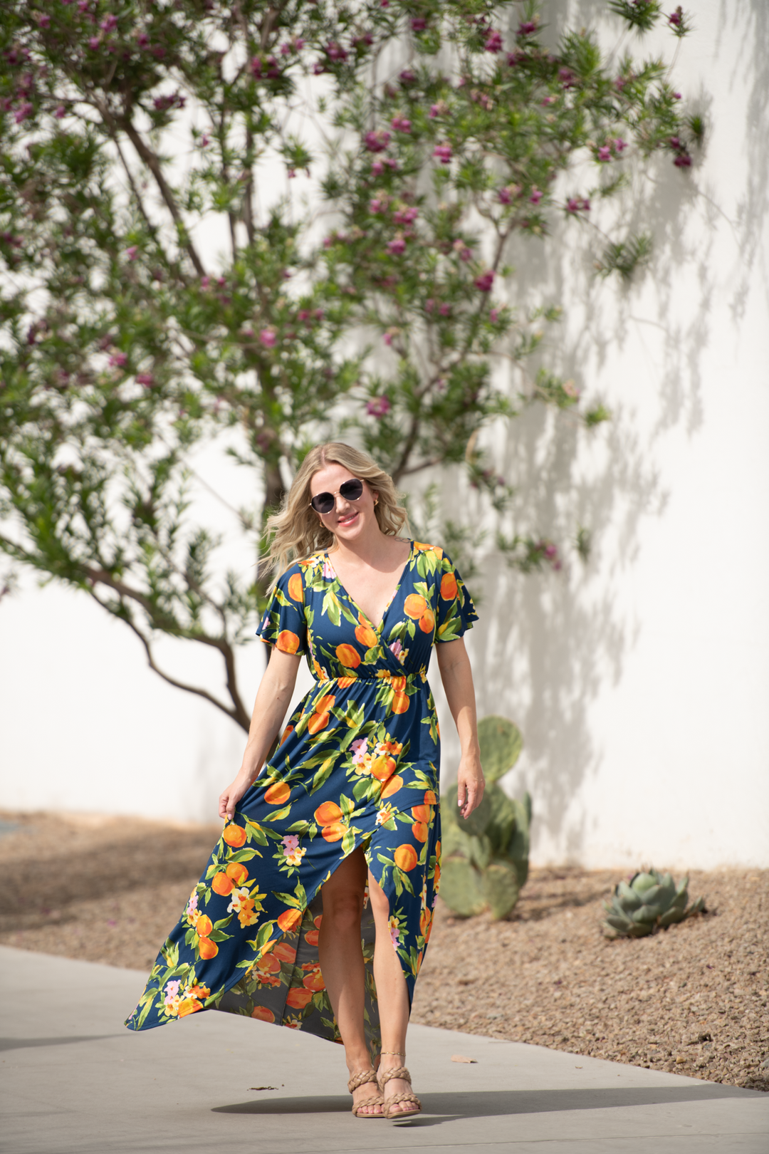 IN STOCK Harley High-Low Dress - Navy Citrus FINAL SALE