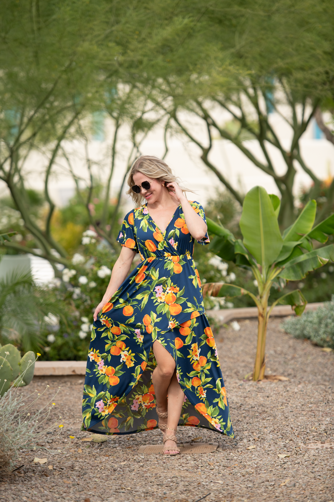 IN STOCK Harley High-Low Dress - Navy Citrus FINAL SALE