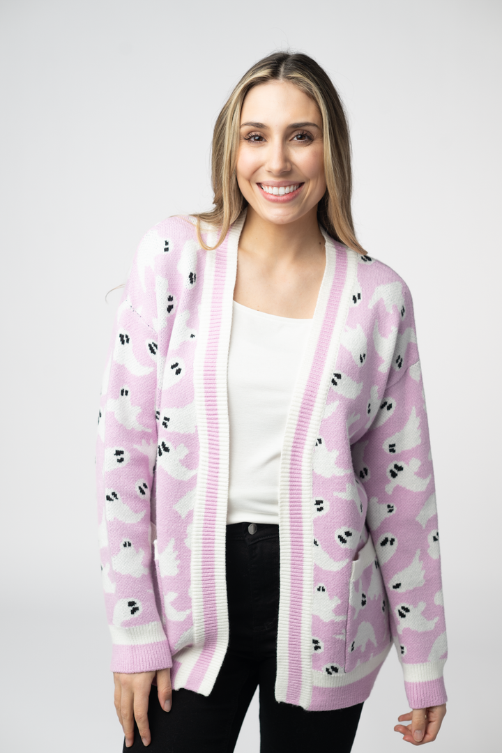 IN STOCK Ghost Pocket Cardigan - Lilac