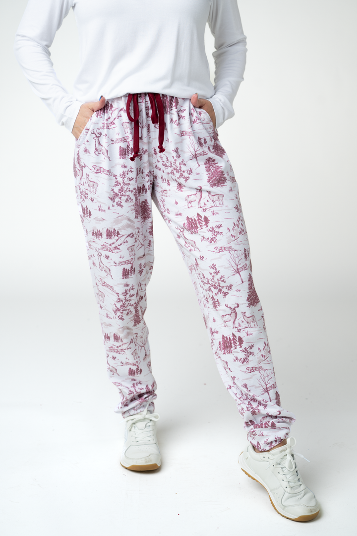 IN STOCK Classic Joggers -  Cranberry Woodland