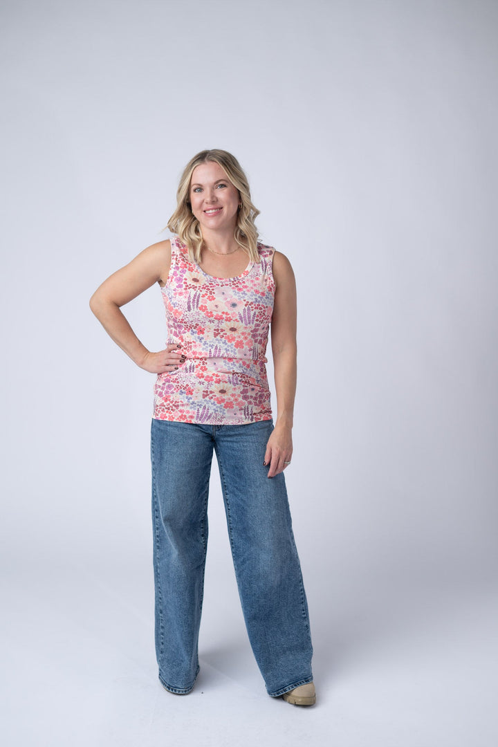 IN STOCK Ava Tank - Coral Sunset Floral
