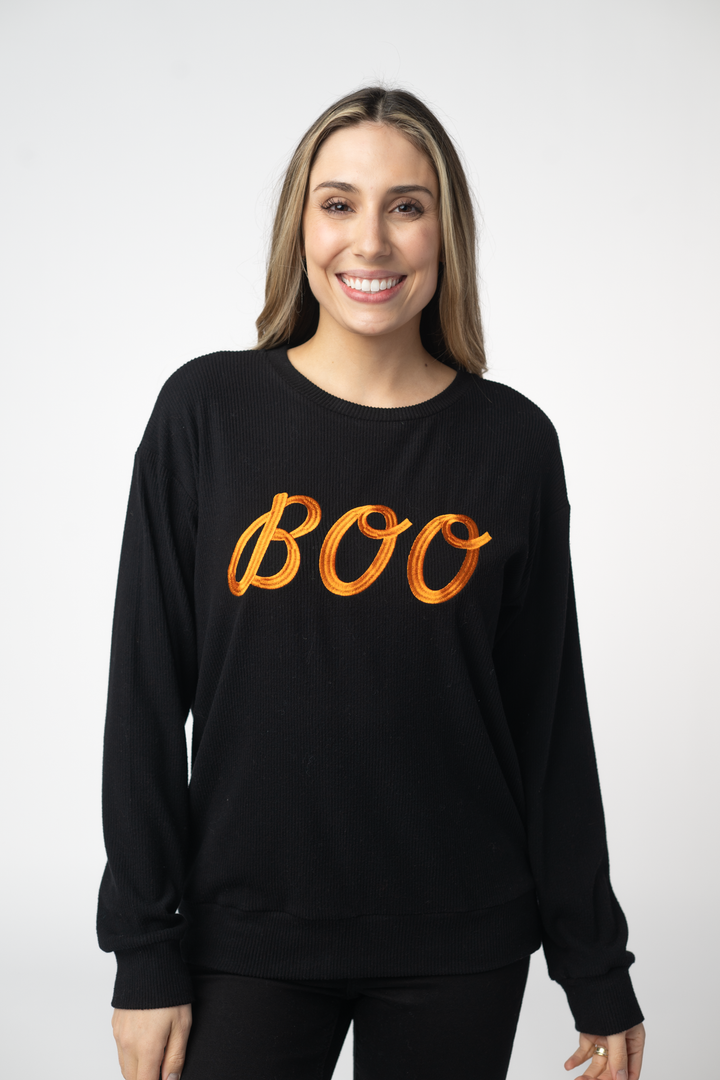 IN STOCK Corrine Embroidered Pullover Top - BOO