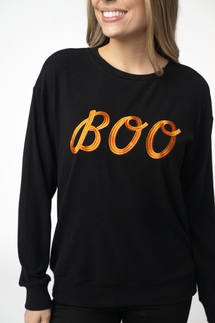 IN STOCK Corrine Embroidered Pullover Top - BOO