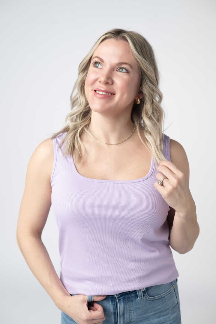 IN STOCK Rachel Ribbed Tank -  Lavender