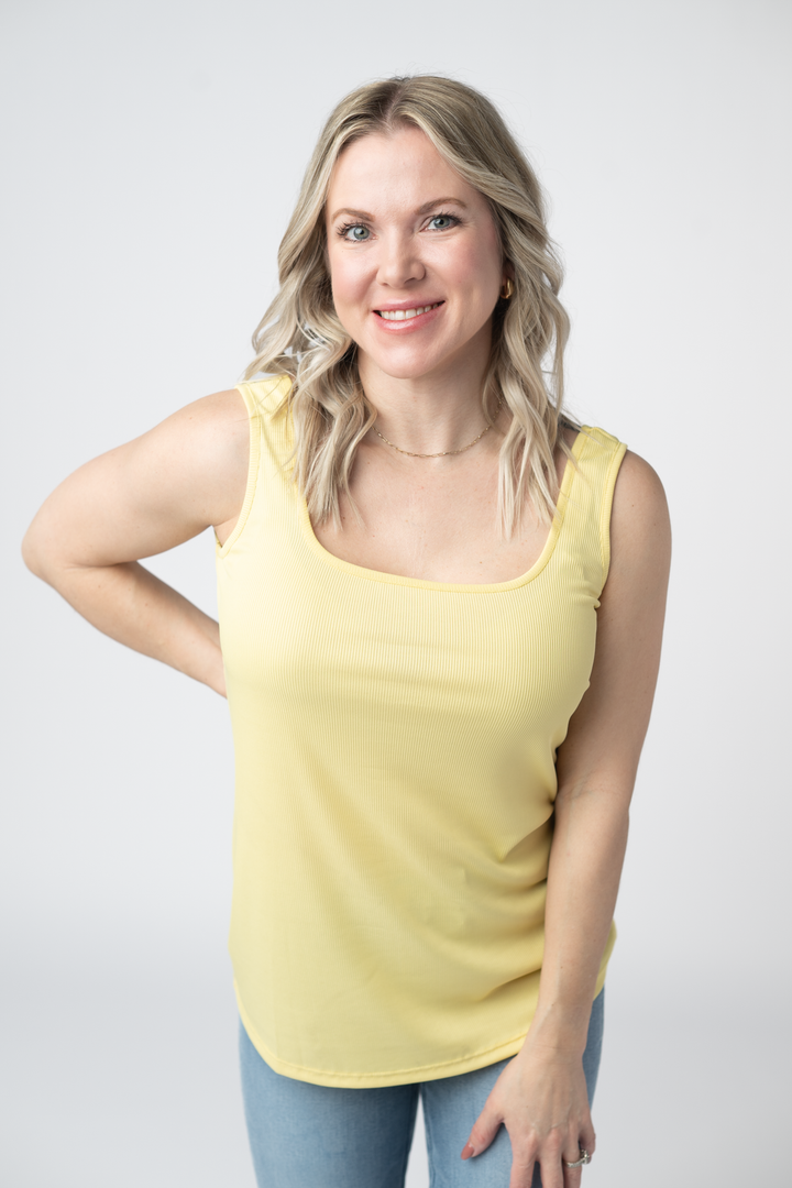 IN STOCK Rachel Ribbed Tank - Yellow