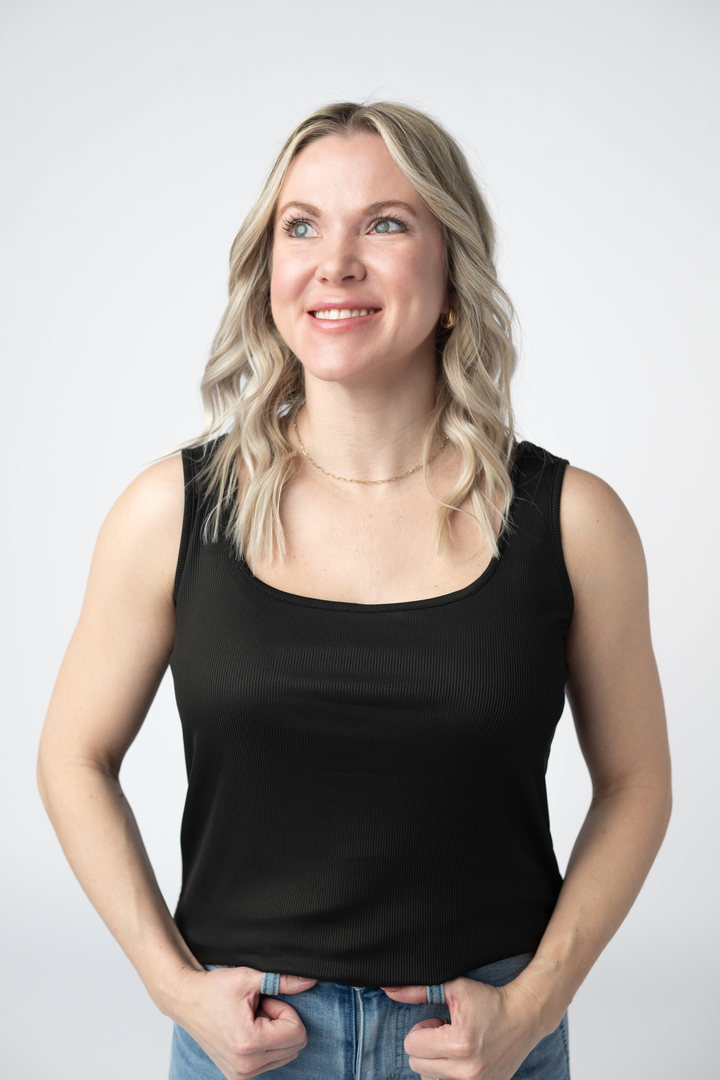 IN STOCK Rachel Ribbed Tank - Black FINAL SALE