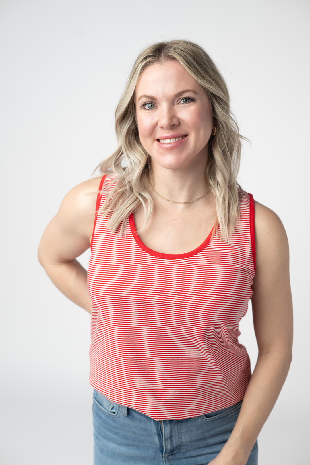 IN STOCK Micro Striped Tank - Red FINAL SALE