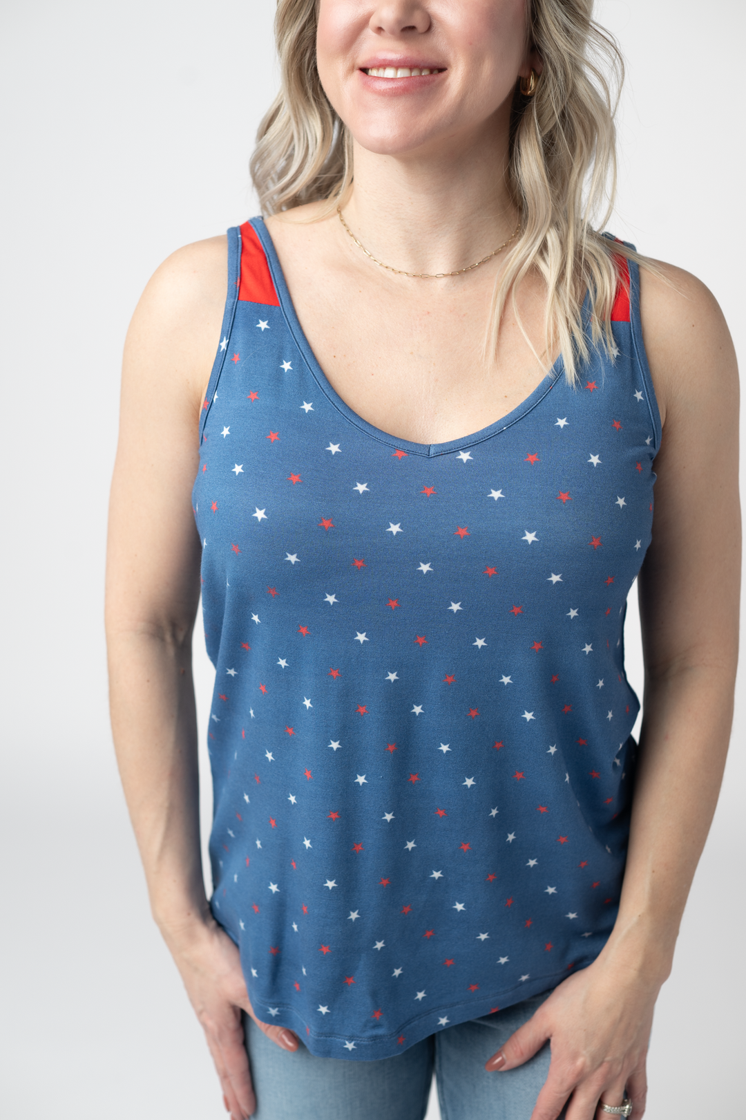 IN STOCK Poppy Tank - Blue Freedom Stars FINAL SALE