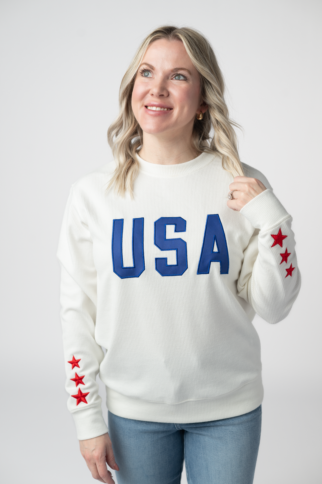 IN STOCK USA Pullover - White FINAL SALE