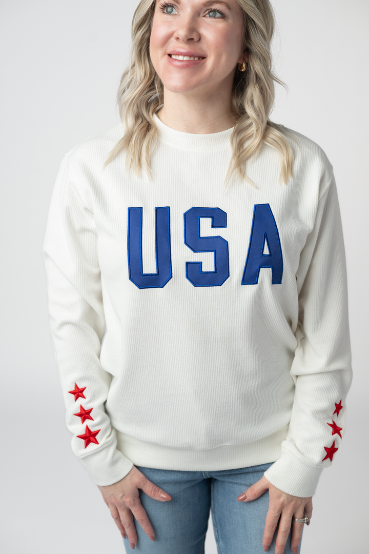 IN STOCK USA Pullover - White FINAL SALE