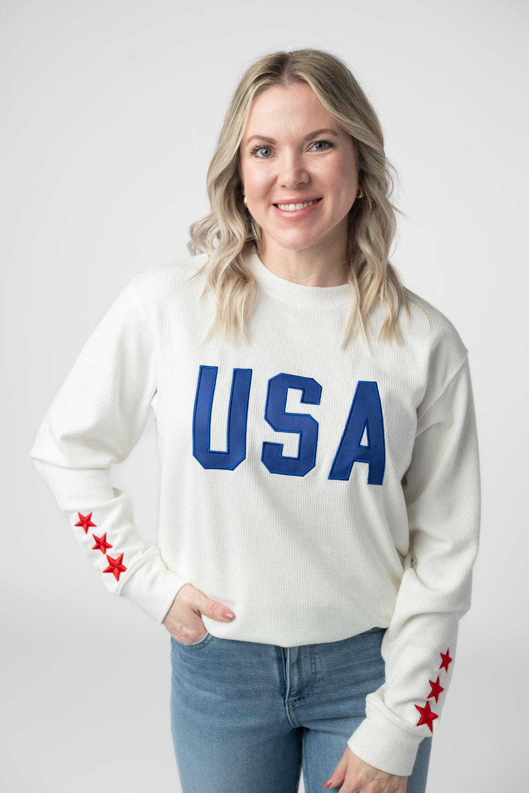 IN STOCK USA Pullover - White FINAL SALE