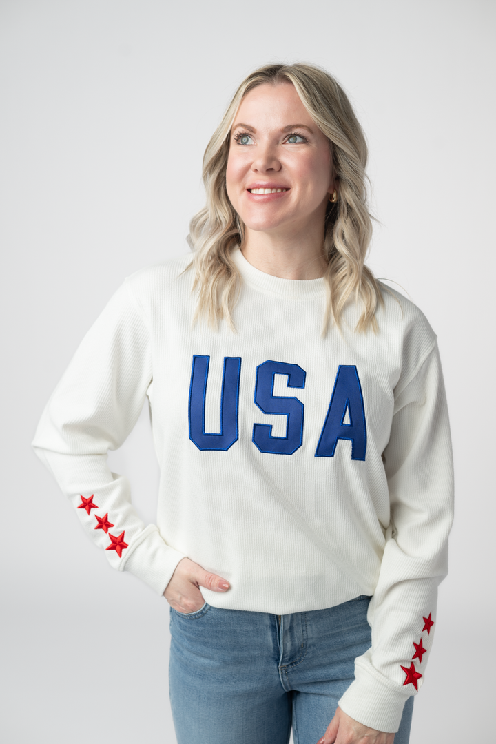 IN STOCK USA Pullover - White FINAL SALE