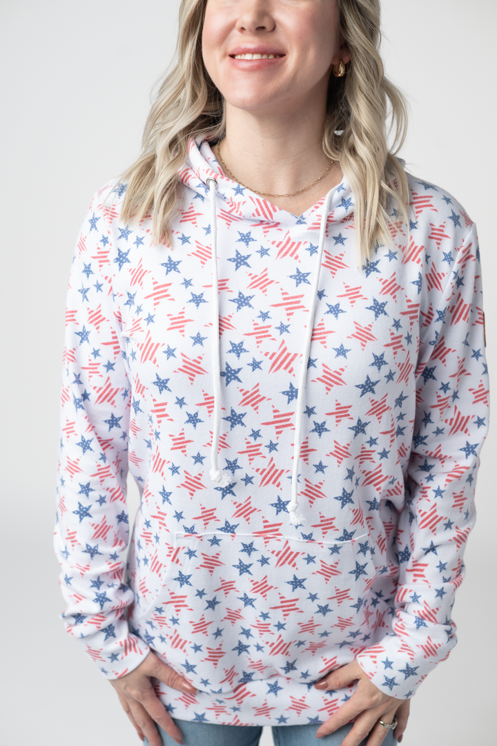 IN STOCK Hailey Pullover Hoodie - American Stars and Stripes FINAL SALE
