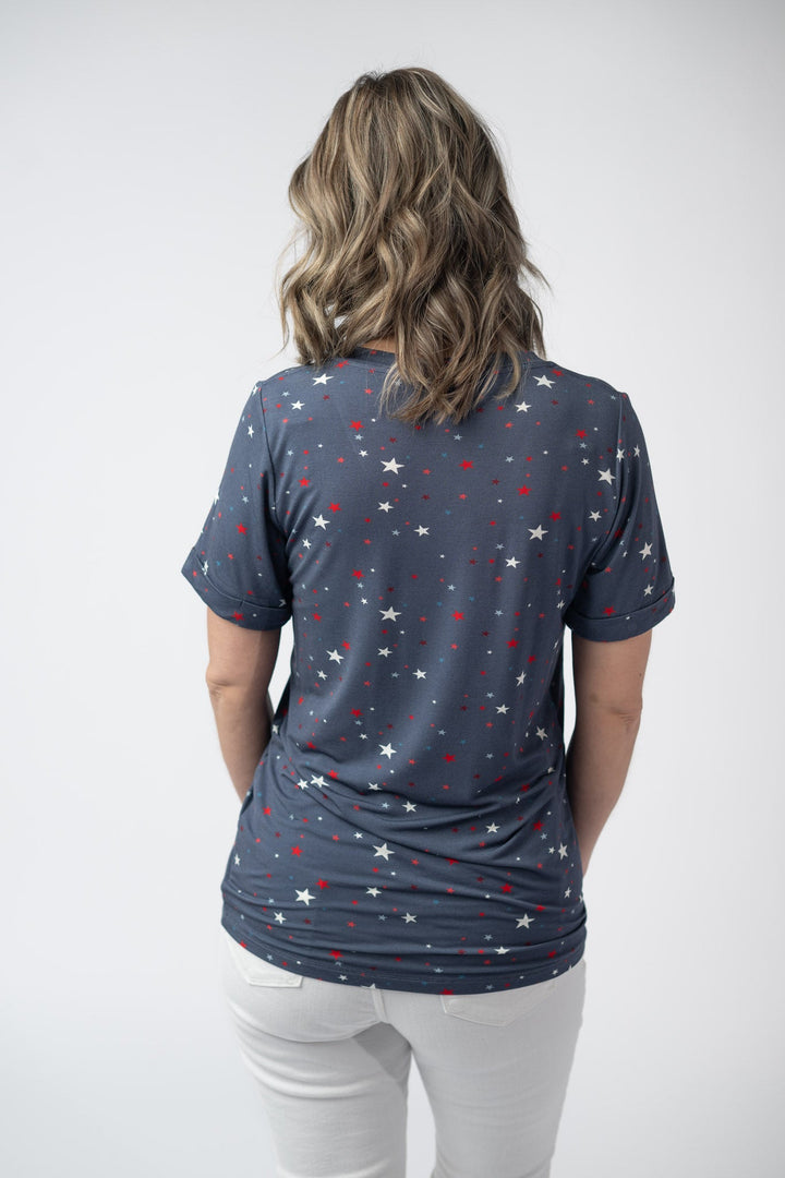 IN STOCK Sophie Top - Blue Liberty Stars FINAL SALE