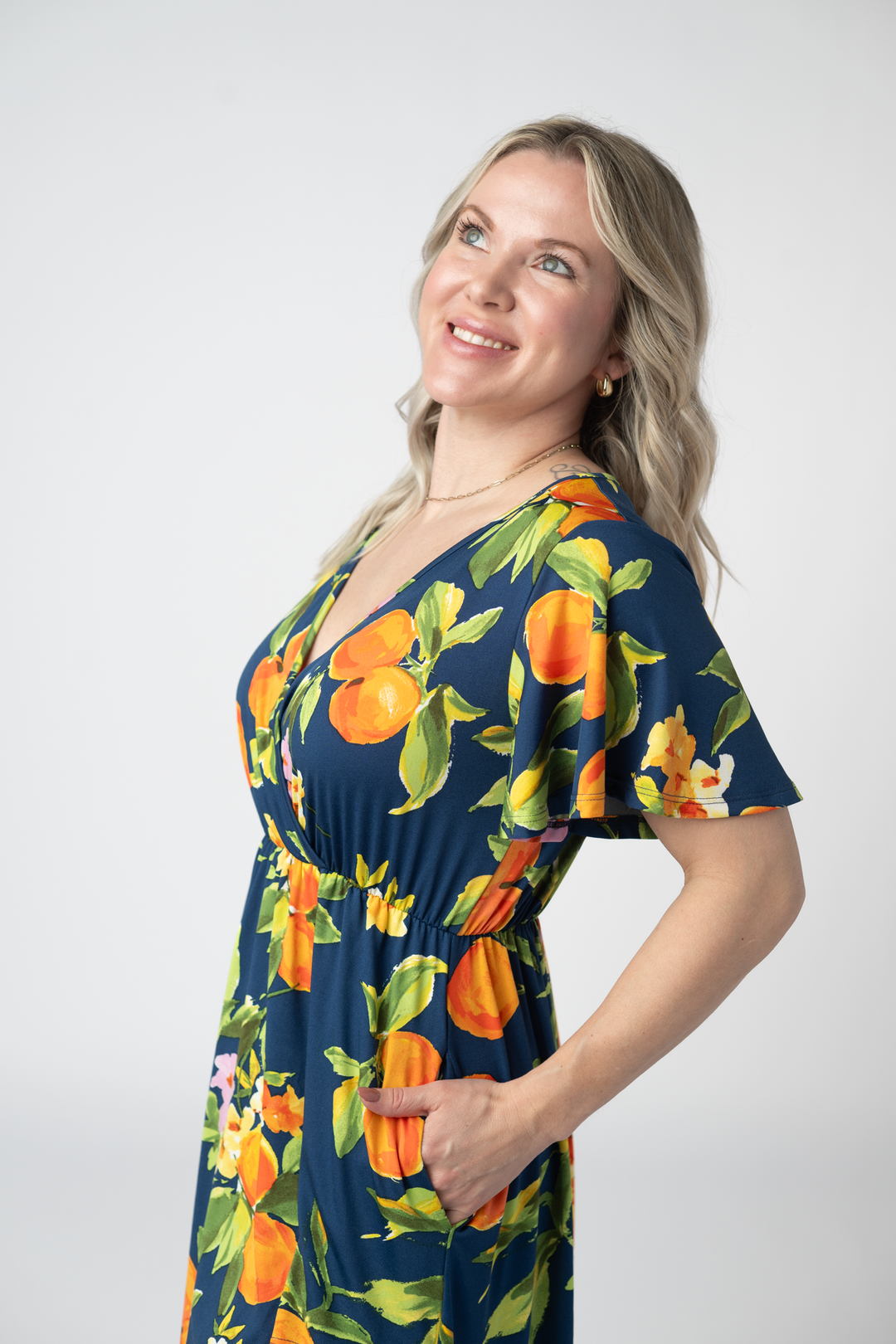 IN STOCK Harley High-Low Dress - Navy Citrus FINAL SALE