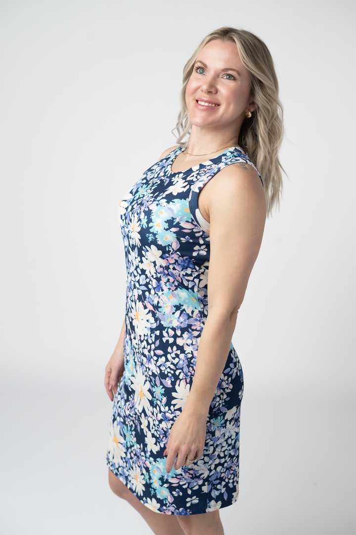 IN STOCK Mariah Ribbed Dress - Daisy Blues FINAL SALE