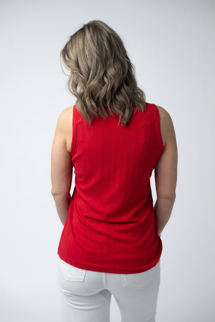 IN STOCK Mila Zipper Tank - Red