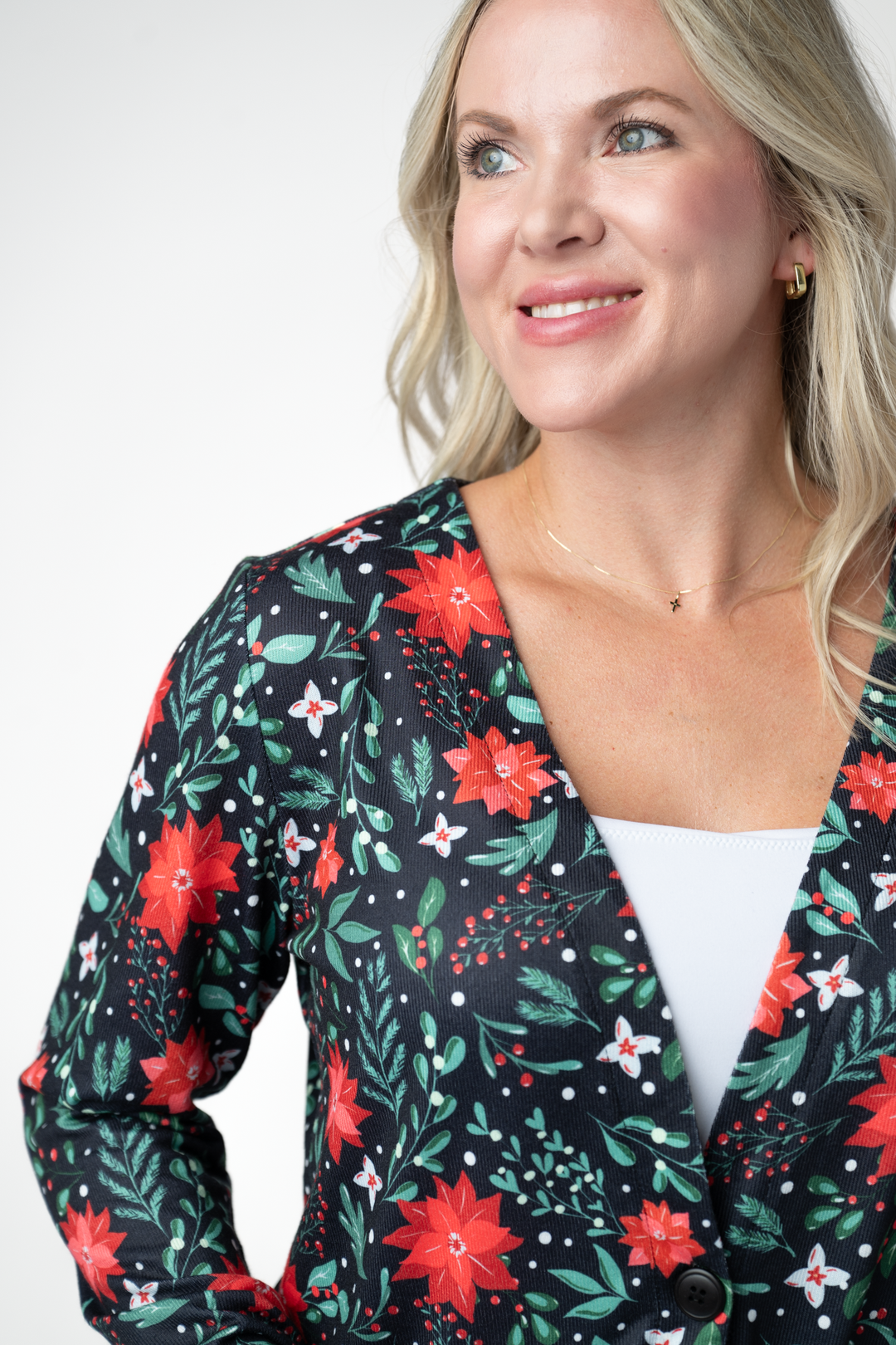 IN STOCK Cori Cardigan - Poinsettia Nights