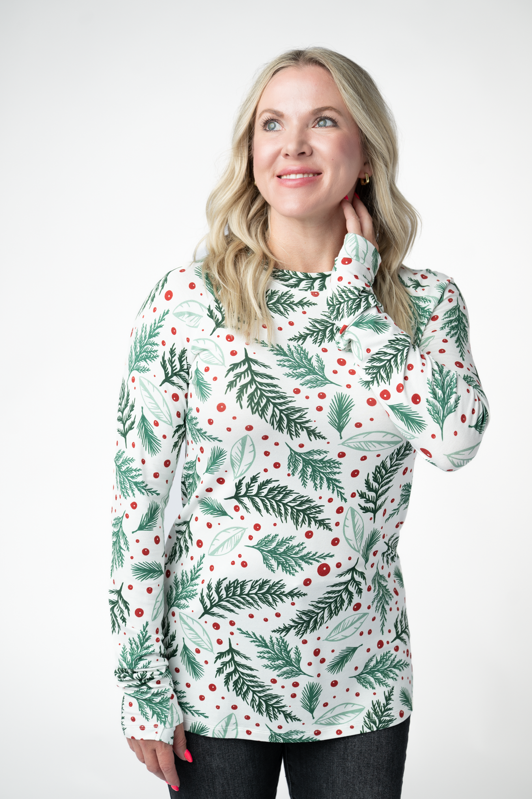 IN STOCK Blair Long Sleeve Top - Berry + Pine