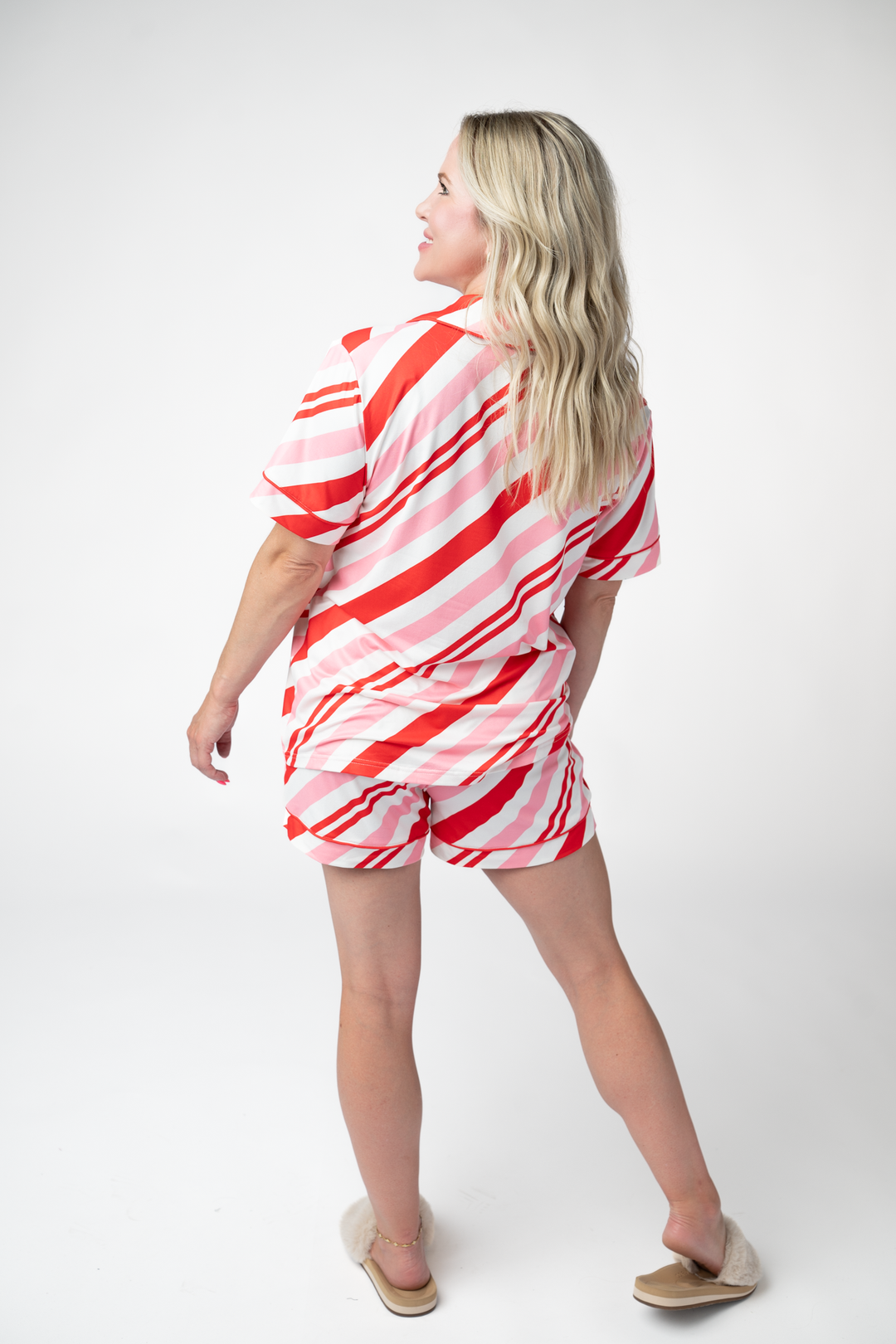 IN STOCK Brooke Top and Shorts Pajama Set - Candy Cane