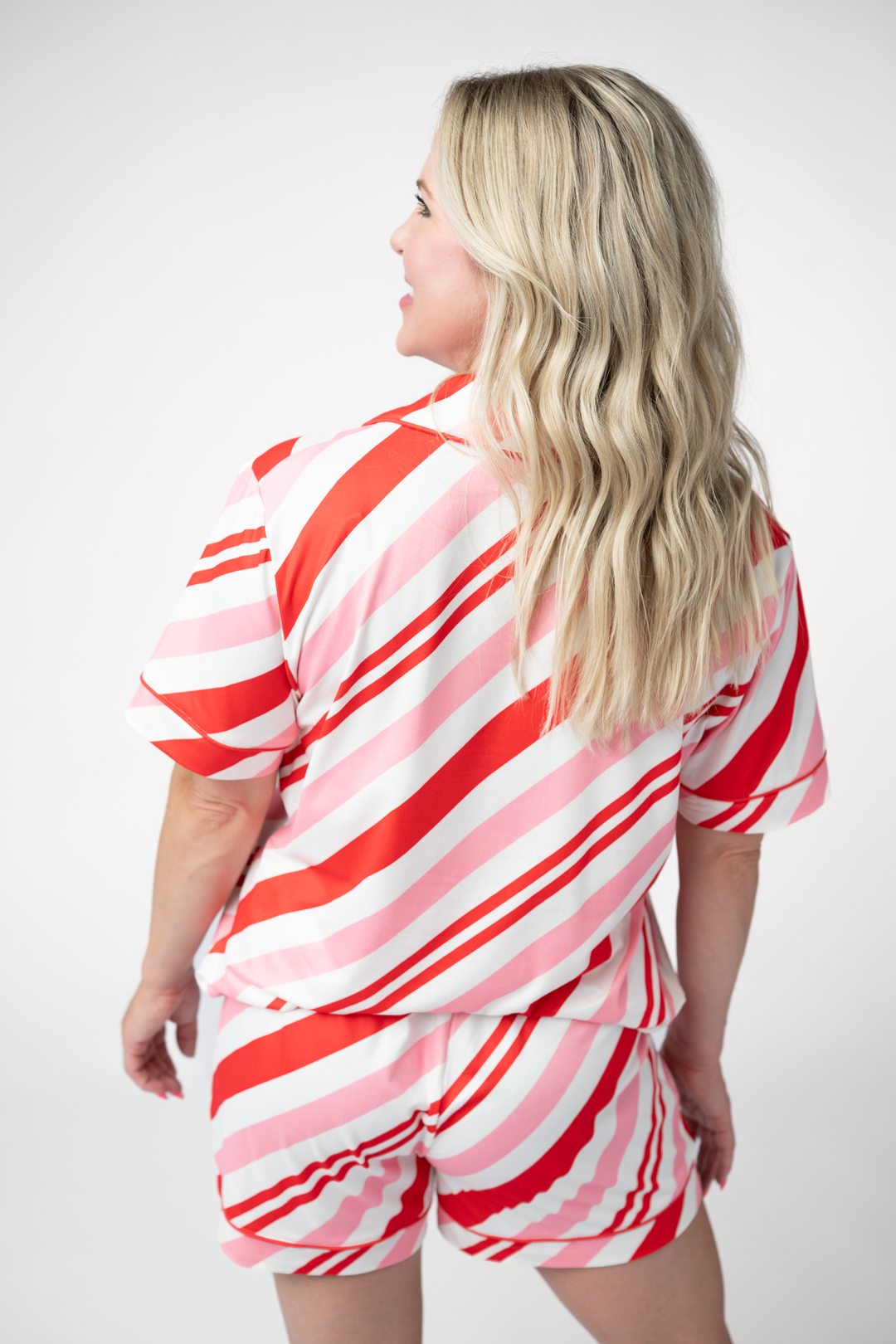 IN STOCK Brooke Top and Shorts Pajama Set - Candy Cane