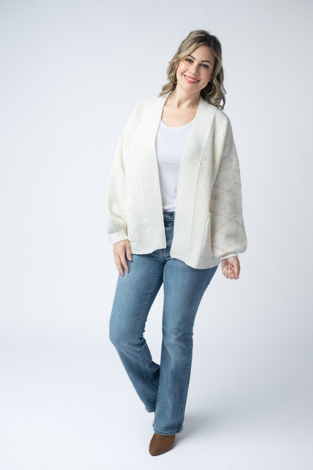 IN STOCK Kinsley Cardigan - Pink and Green Mix