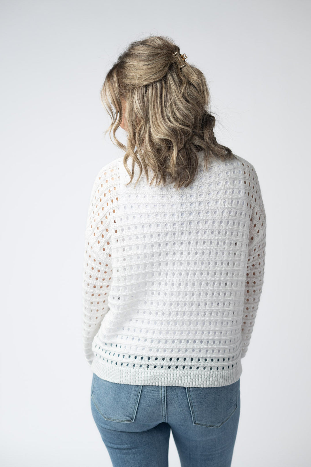 IN STOCK USA Sequin Flag Open Knit Pullover