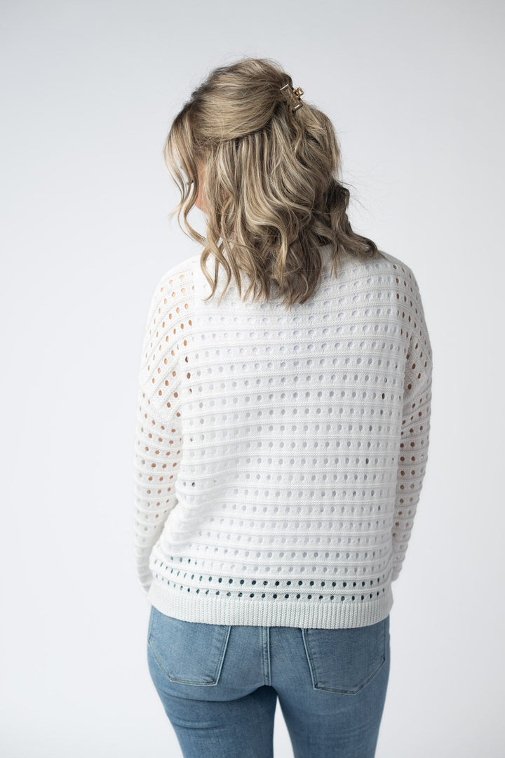 IN STOCK USA Sequin Flag Open Knit Pullover