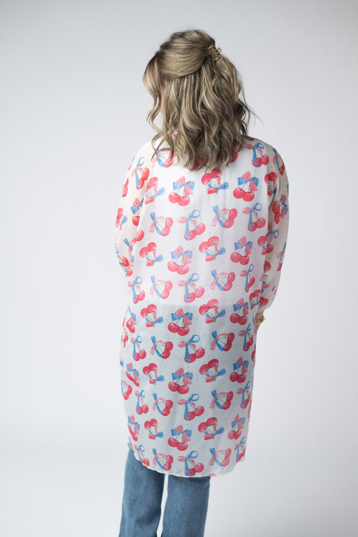 IN STOCK Patriotic Cherries Kimono FINAL SALE