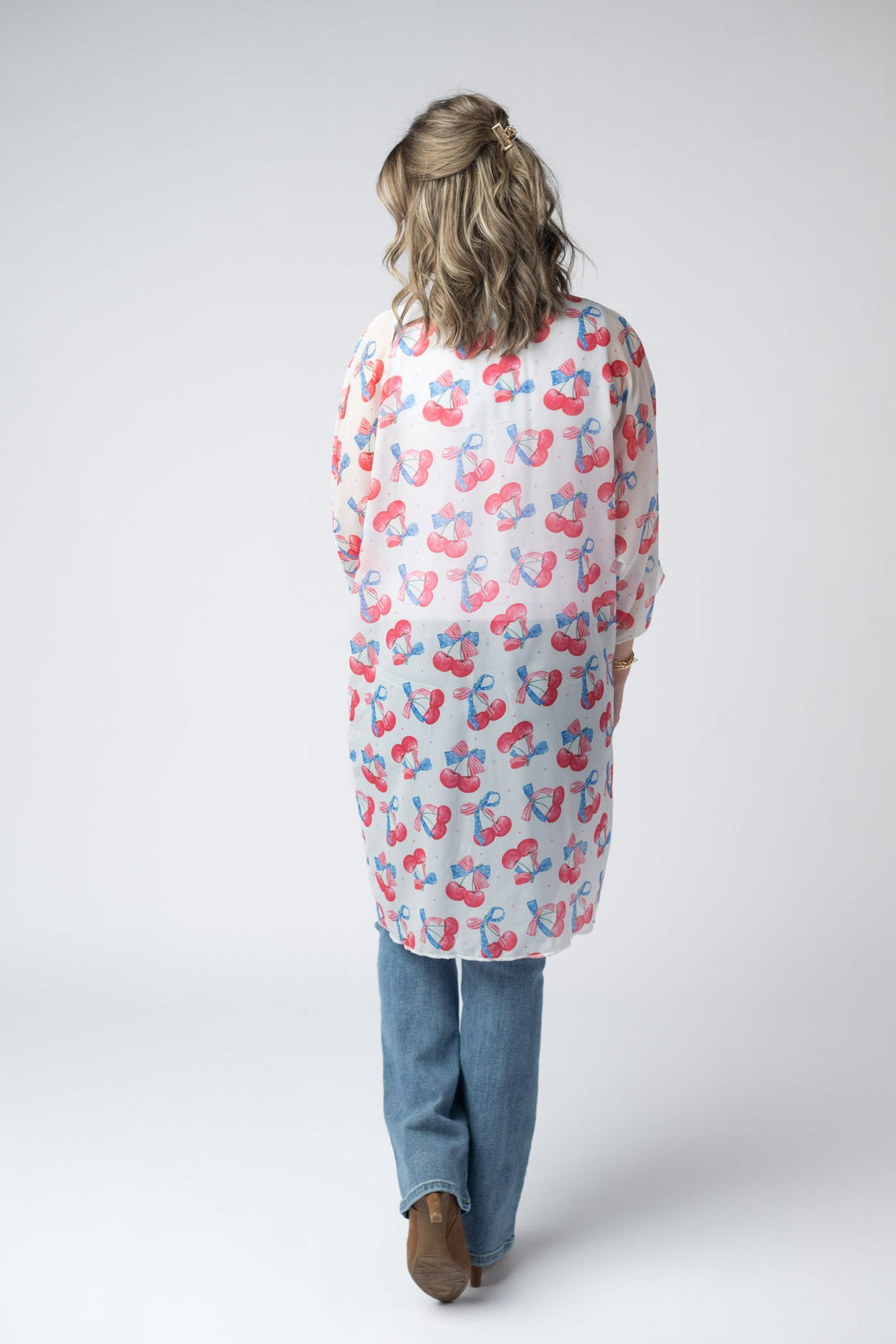 IN STOCK Patriotic Cherries Kimono FINAL SALE