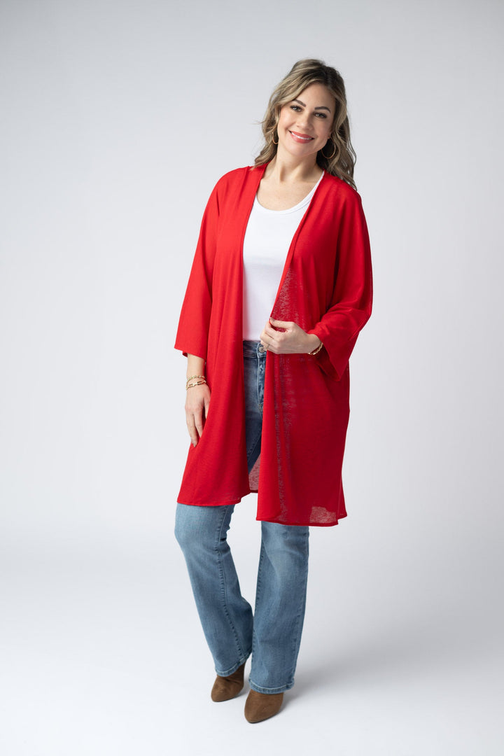 IN STOCK Ellie Cover-Up Kimono - Red FINAL SALE
