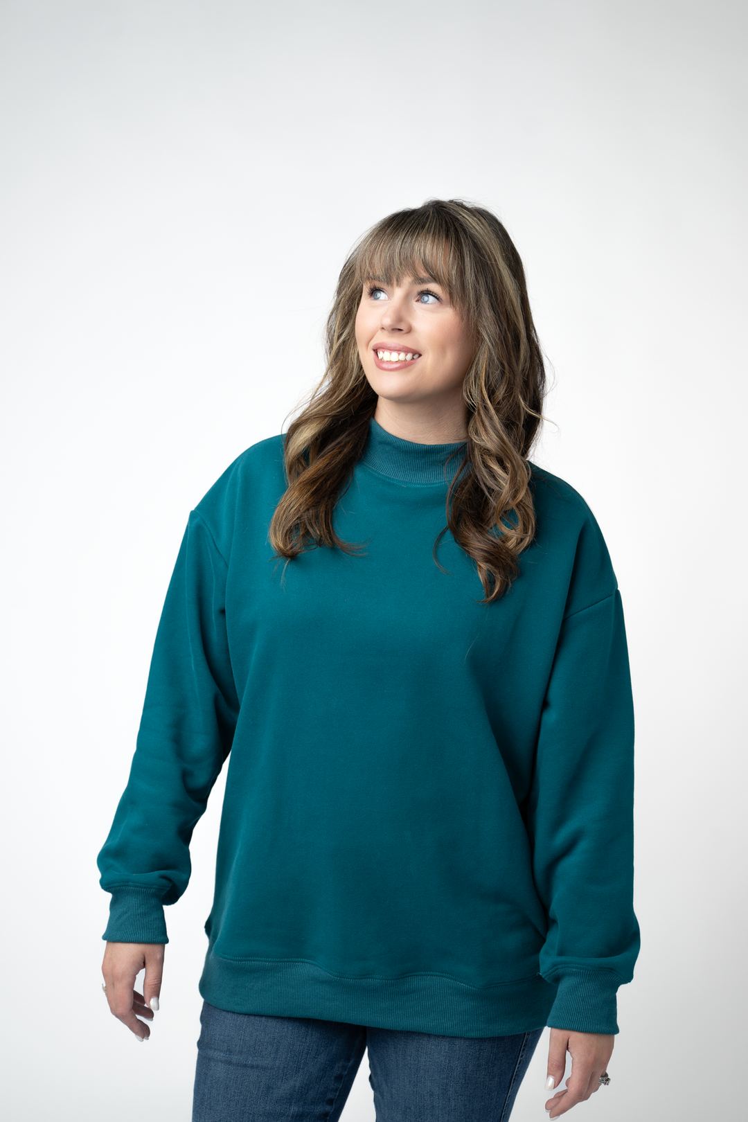 IN STOCK Marley Mock Neck Sweatshirt - Teal