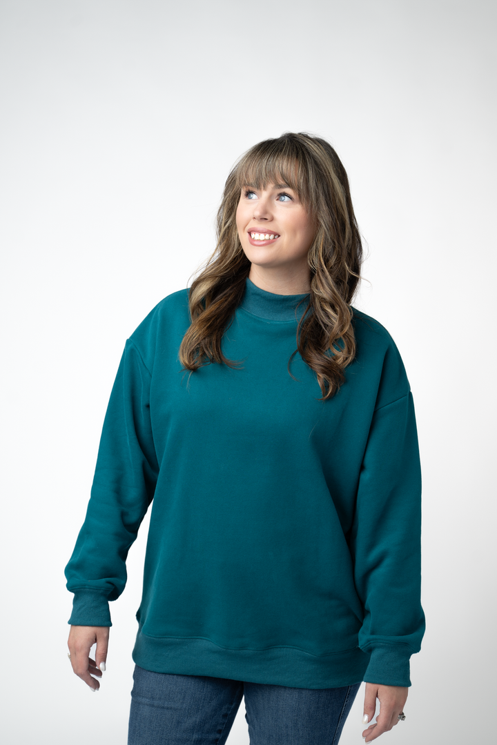 IN STOCK Marley Mock Neck Sweatshirt - Teal