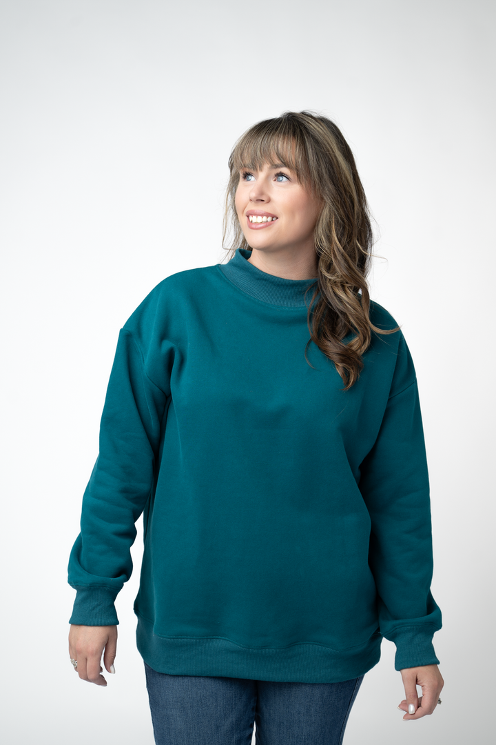 IN STOCK Marley Mock Neck Sweatshirt - Teal