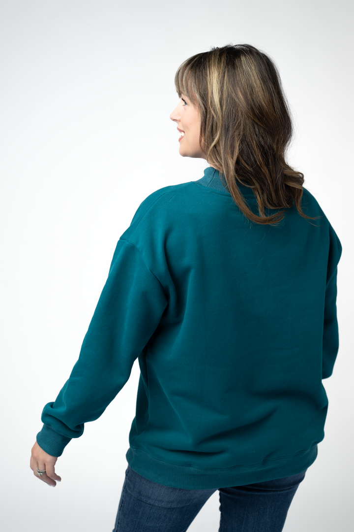IN STOCK Marley Mock Neck Sweatshirt - Teal
