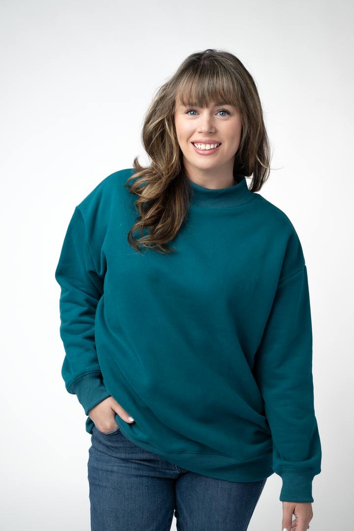 IN STOCK Marley Mock Neck Sweatshirt - Teal