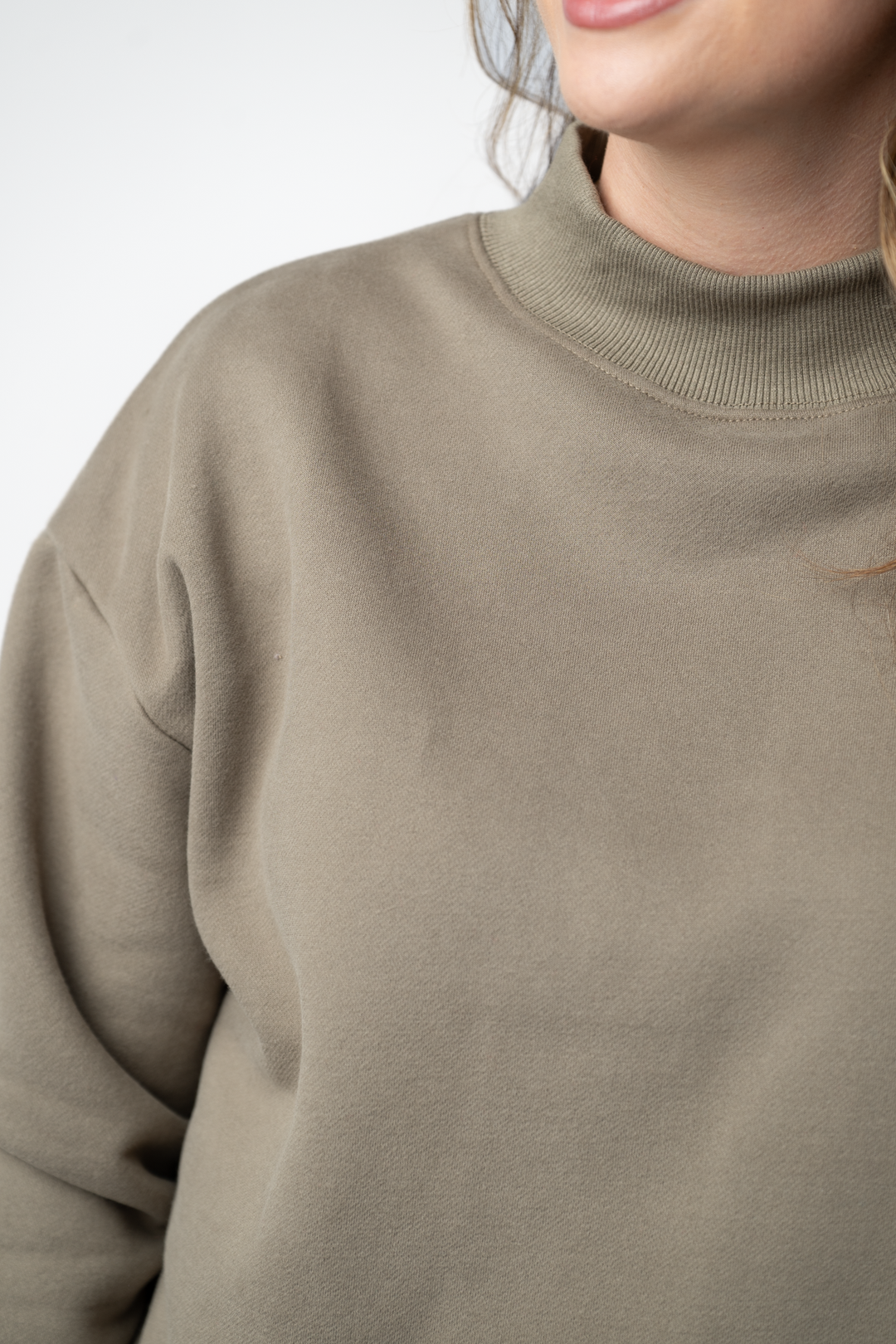 IN STOCK Marley Mock Neck Sweatshirt - Taupe