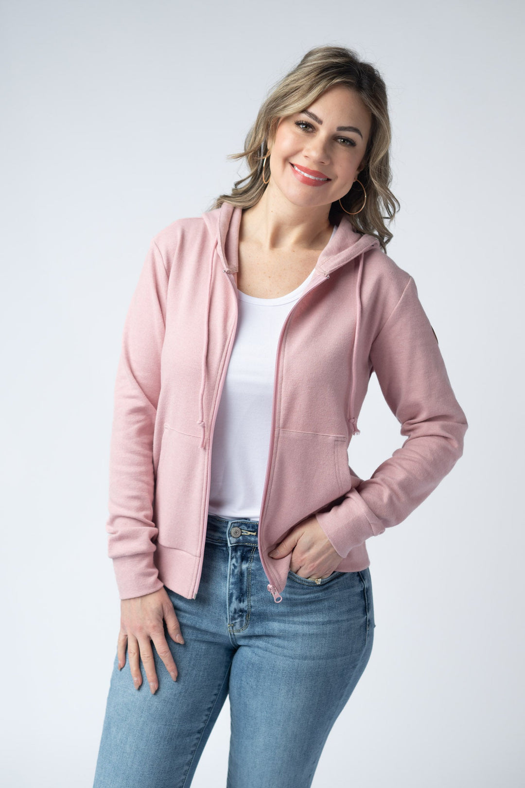 IN STOCK Fullzip Hoodie - Dusty Pink