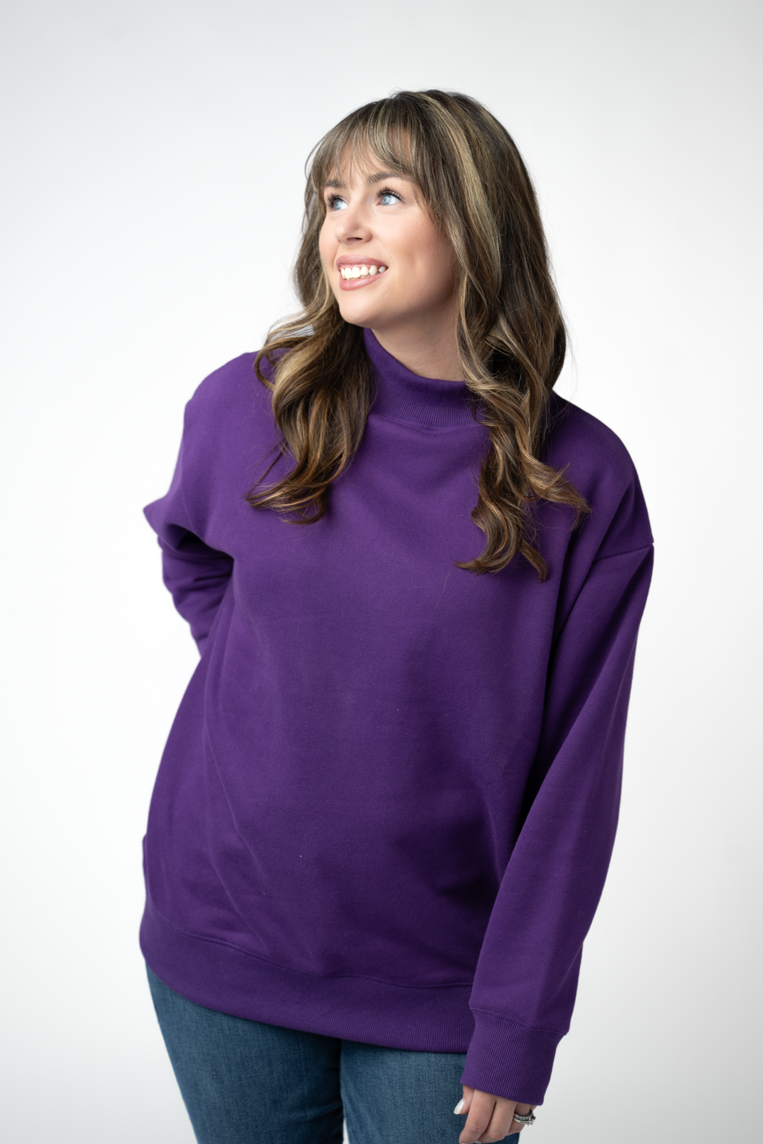IN STOCK Marley Mock Neck Sweatshirt - Purple