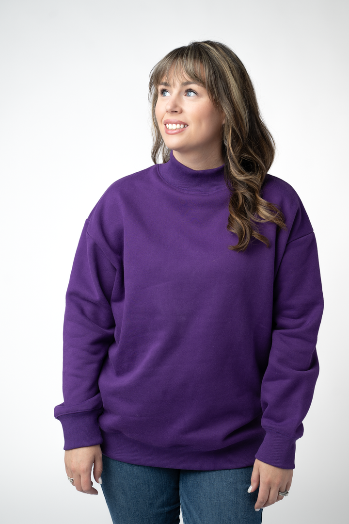 IN STOCK Marley Mock Neck Sweatshirt - Purple