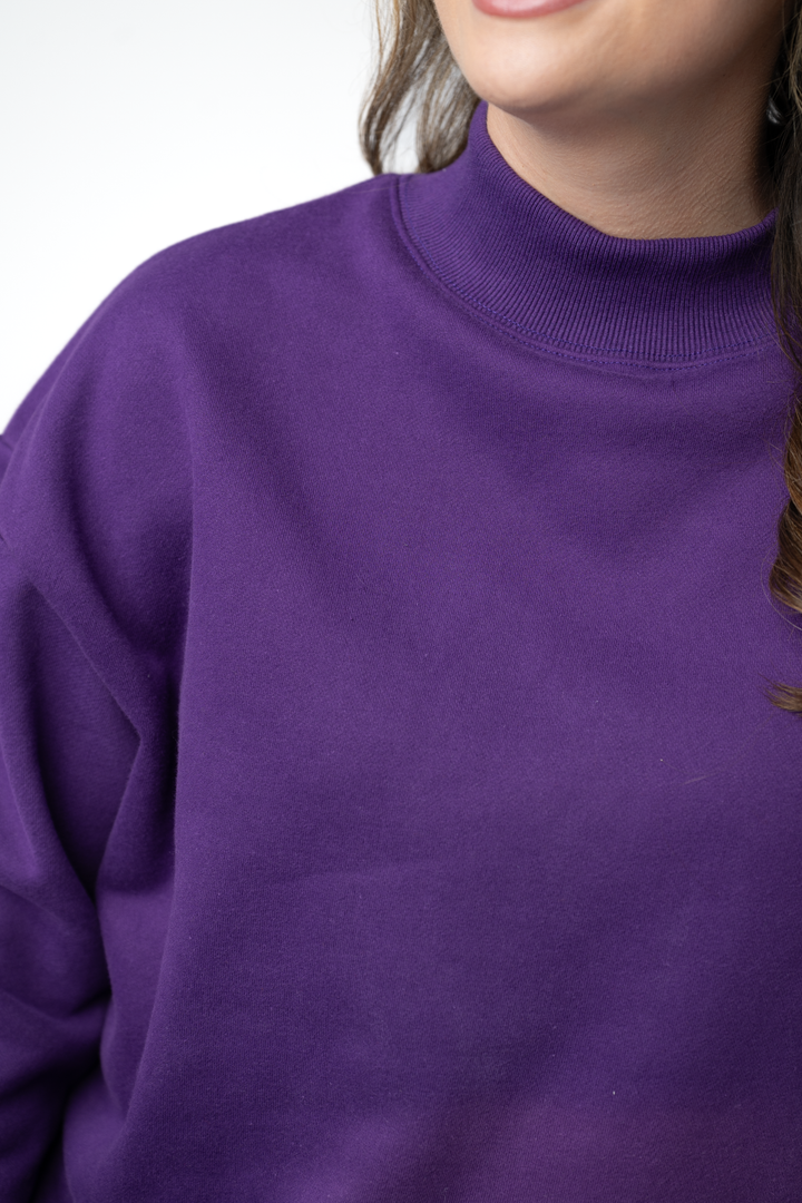 IN STOCK Marley Mock Neck Sweatshirt - Purple