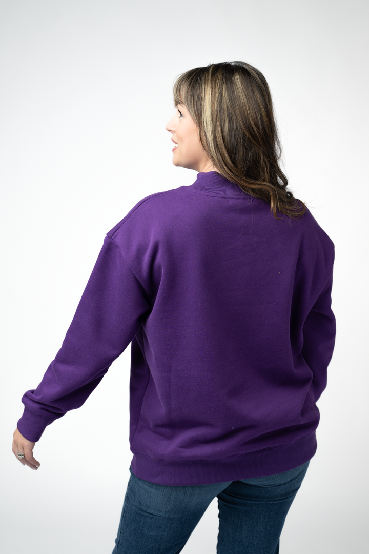 IN STOCK Marley Mock Neck Sweatshirt - Purple