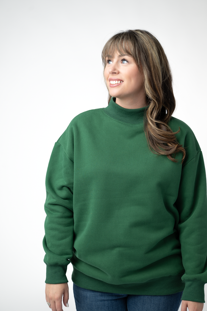 IN STOCK Marley Mock Neck Sweatshirt - Forest Green