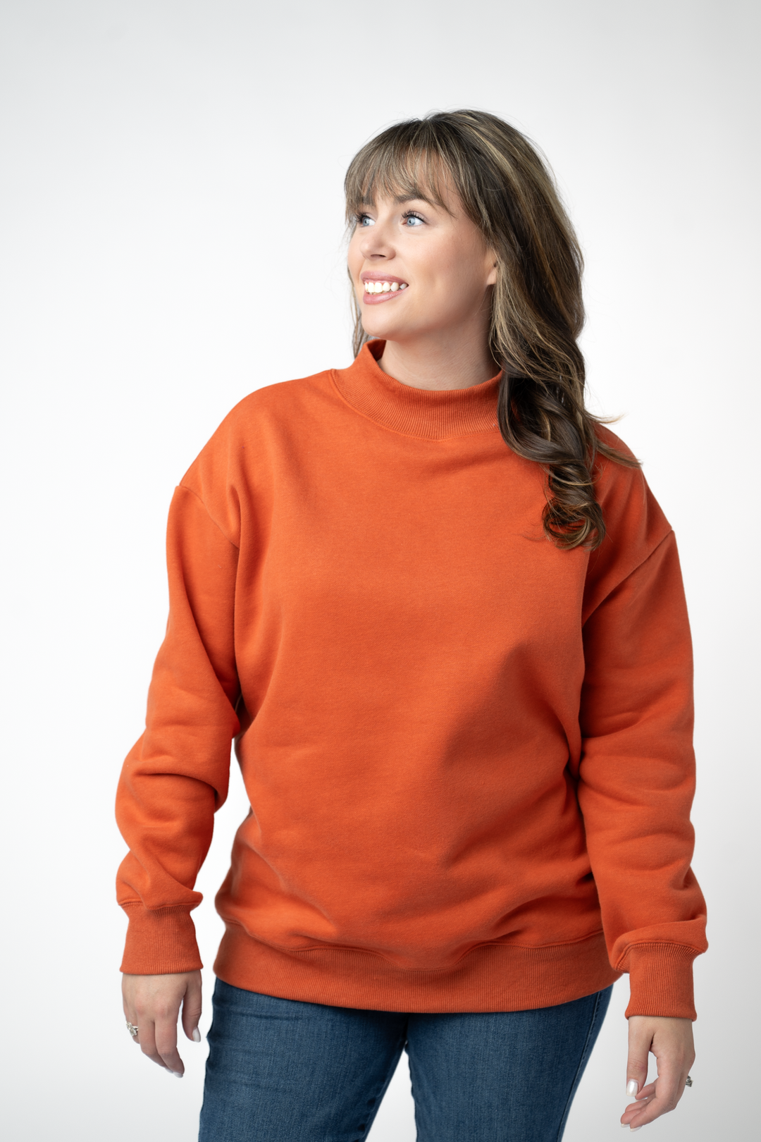 IN STOCK Marley Mock Neck Sweatshirt - Pumpkin