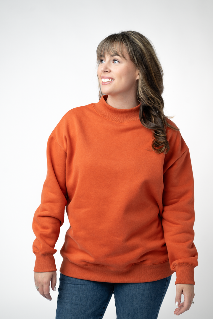 IN STOCK Marley Mock Neck Sweatshirt - Pumpkin