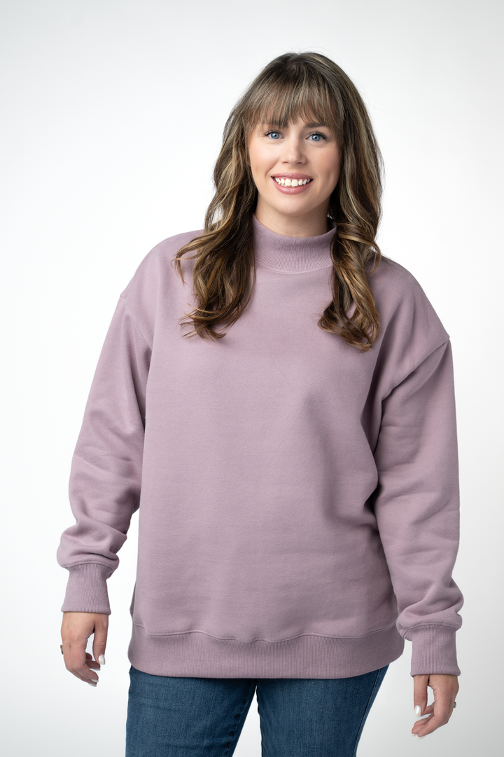 IN STOCK Marley Mock Neck Sweatshirt - Mauve