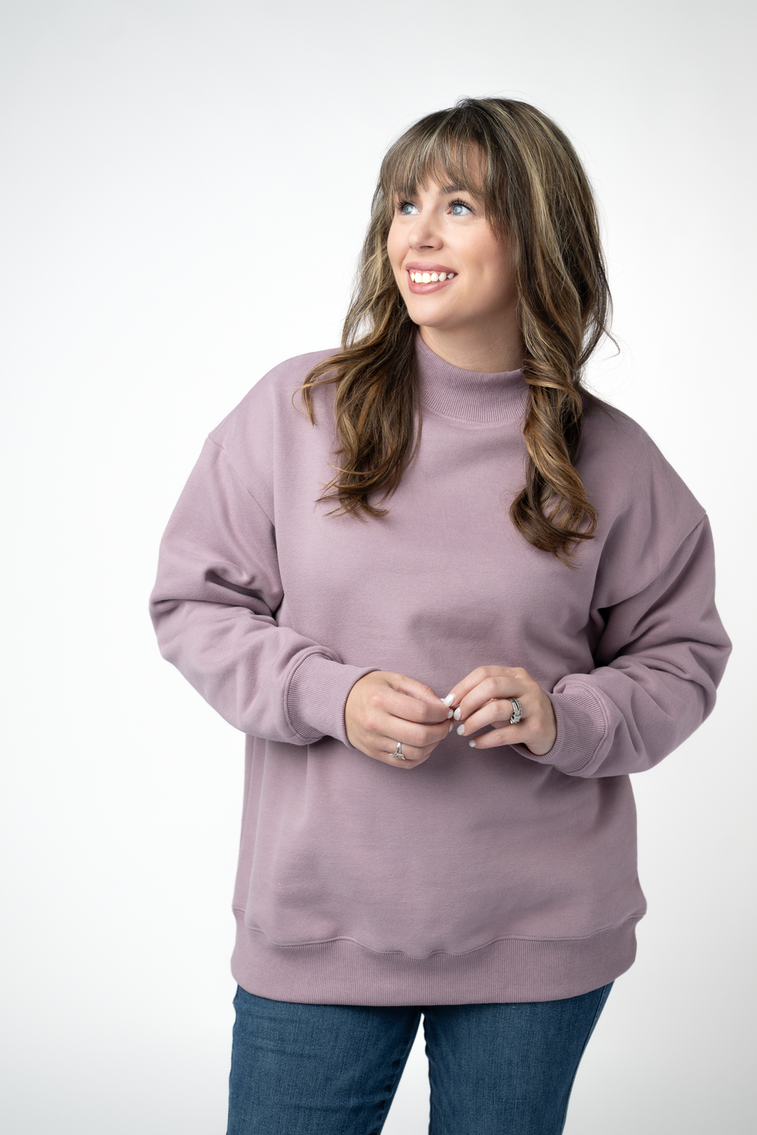IN STOCK Marley Mock Neck Sweatshirt - Mauve