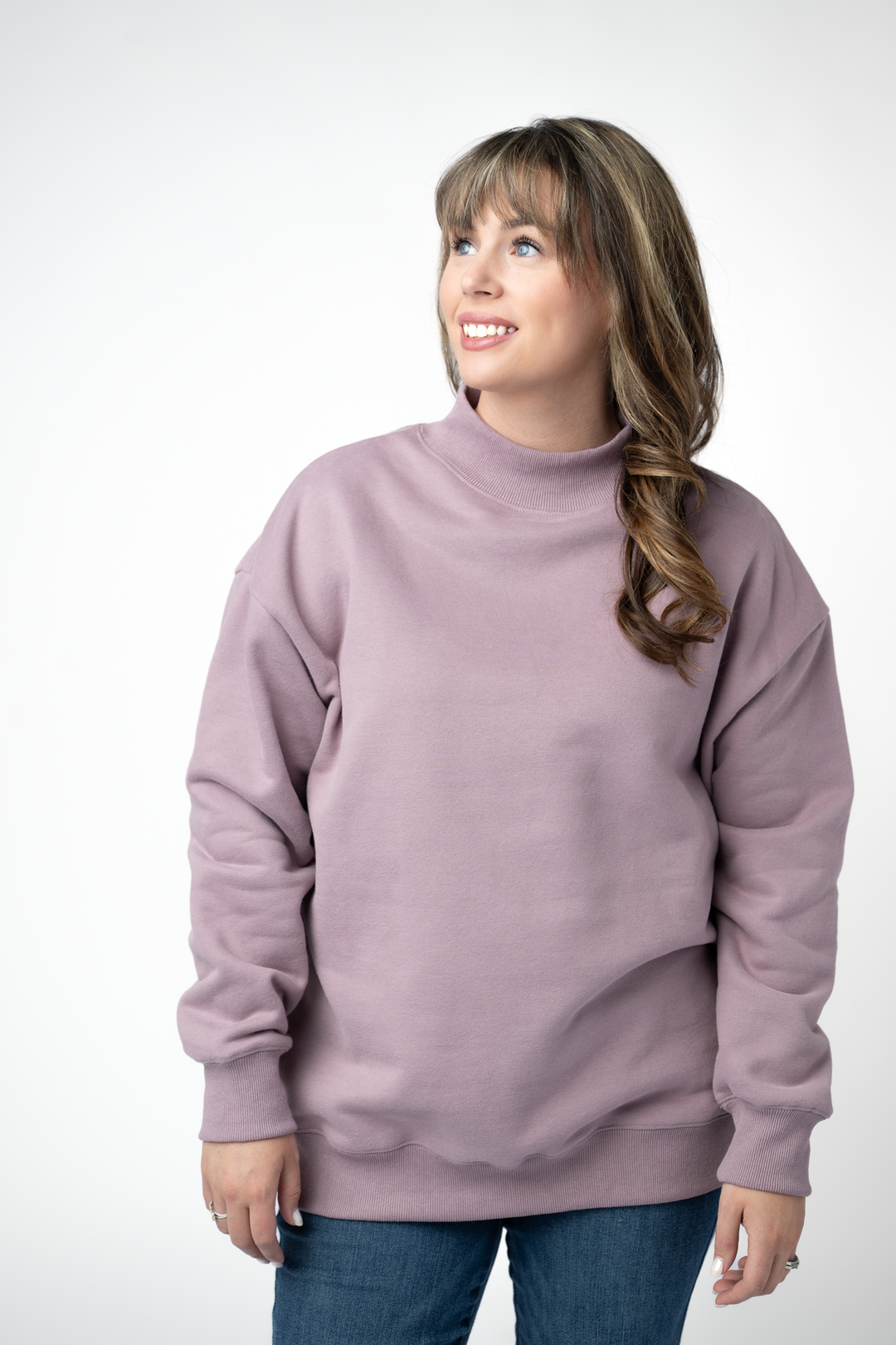 IN STOCK Marley Mock Neck Sweatshirt - Mauve