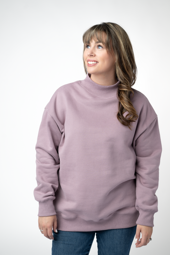 IN STOCK Marley Mock Neck Sweatshirt - Mauve