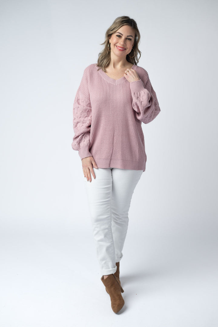 IN STOCK Talina Textured Sweater - Rose FINAL SALE
